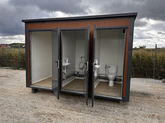 Container sanitario Padiglione WC con tripla cabina
