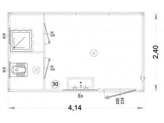 Box prefabbricati con WC, lavabo e doccia, servizi igienici separati 4 metri – P1
